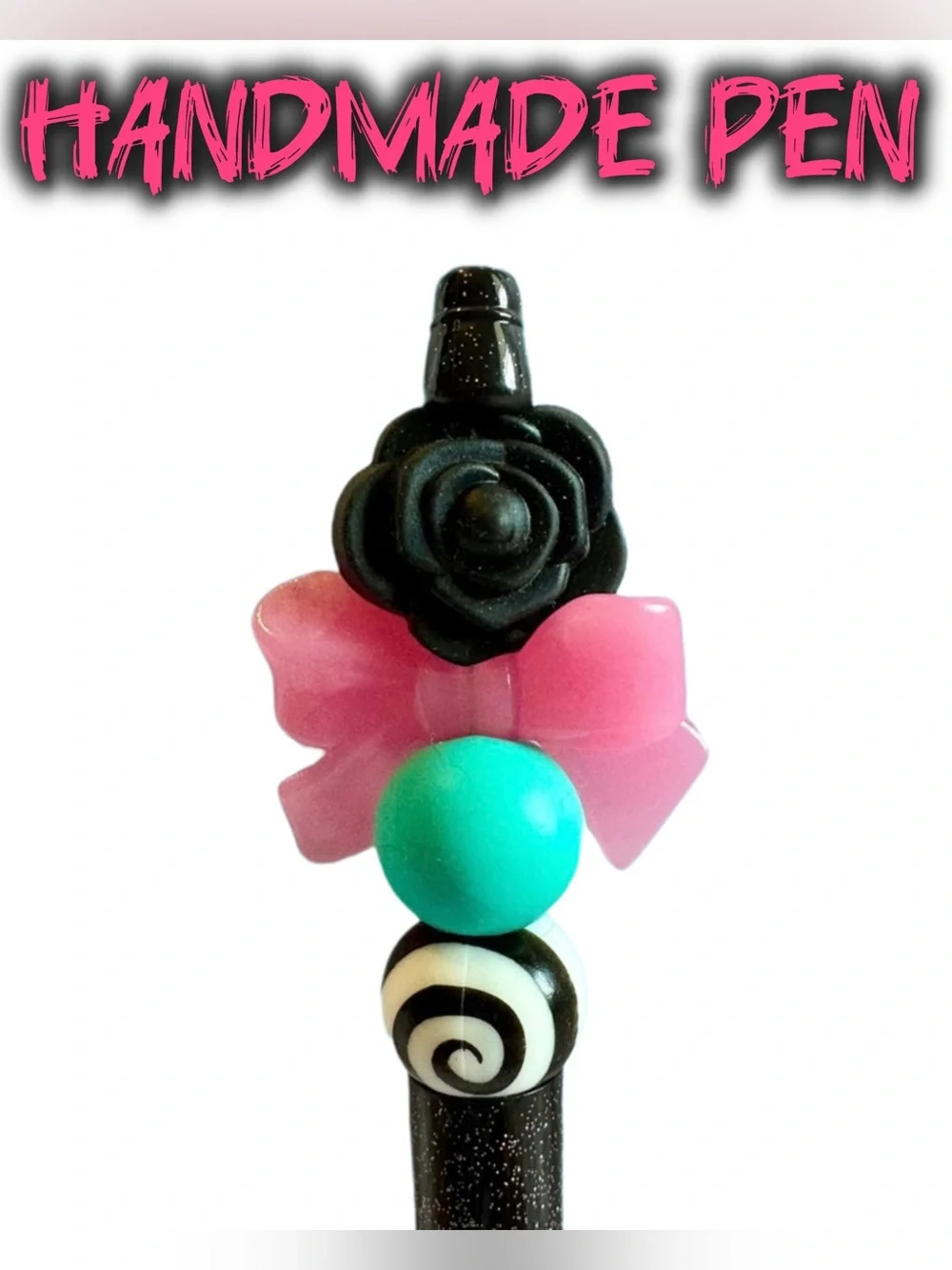 Emo Black Rose - Custom Colorful Ink Pen